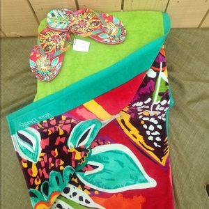 VB NWT Towel w/matching flip flops in Medium size